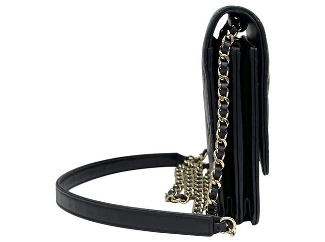 Chanel Classic WOC Square Lambskin Black Gold Series - vista 4