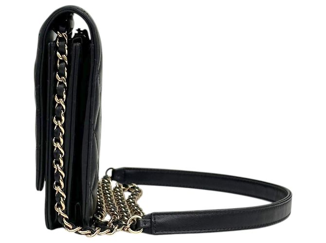 Chanel Classic WOC Square Lambskin Black Gold Series - vista 5