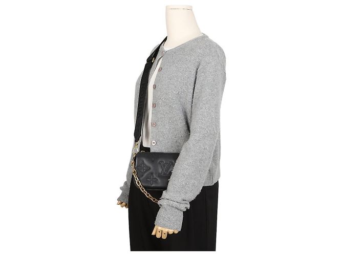 Louis Vuitton Portafoglio Bubblegram con tracolla Black - vista 9