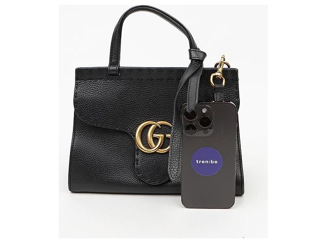 Gucci Borsa a spalla Mini Tote GG Marmont Nera - vista 12