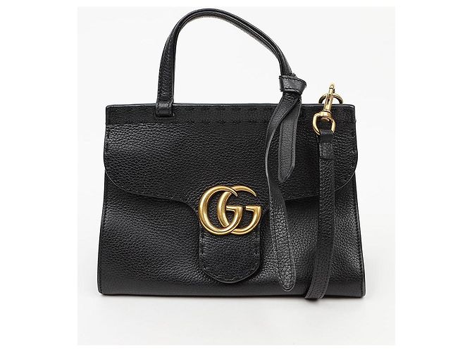 Gucci Borsa a spalla Mini Tote GG Marmont Nera - vista 2