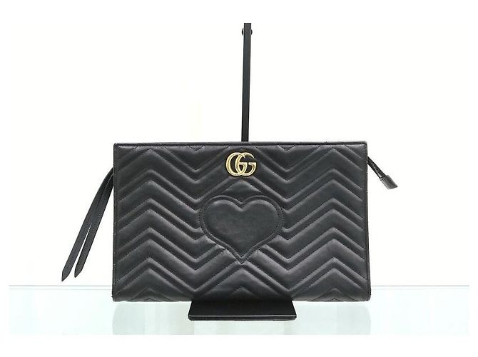 Gucci Clutch Marmont Matelassé Black Gold - vista 2