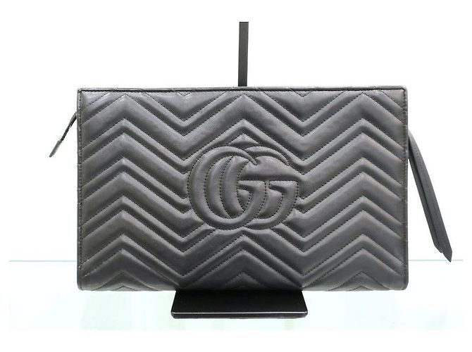 Gucci Clutch Marmont Matelassé Black Gold - vista 3