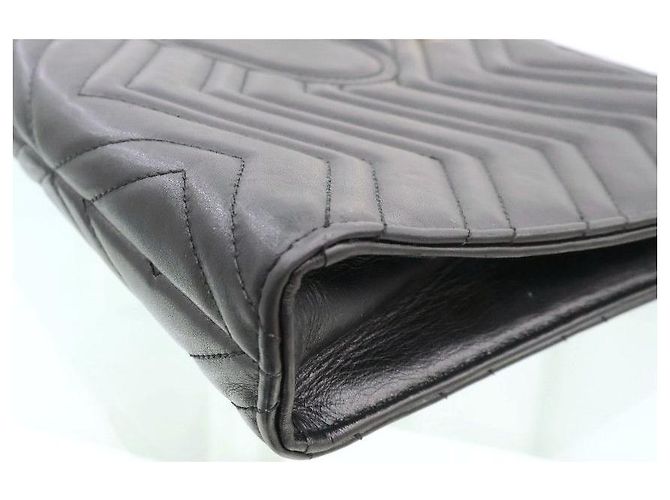 Gucci Clutch Marmont Matelassé Black Gold - vista 8