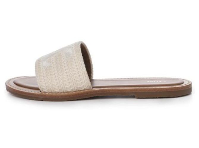 Céline Mules aus bestickter Baumwollcanvas - Ansicht 3