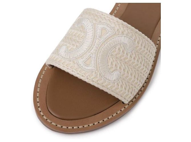Céline Mules aus bestickter Baumwollcanvas - Ansicht 6