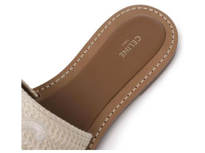 Céline Mules aus bestickter Baumwollcanvas - Ansicht 7