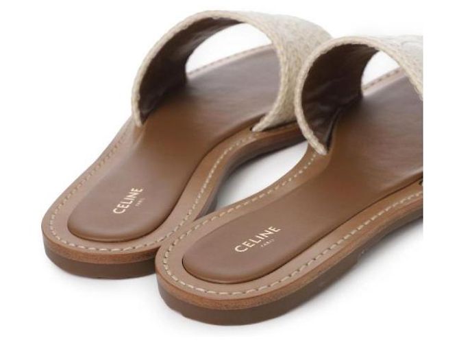Céline Mules aus bestickter Baumwollcanvas - Ansicht 8