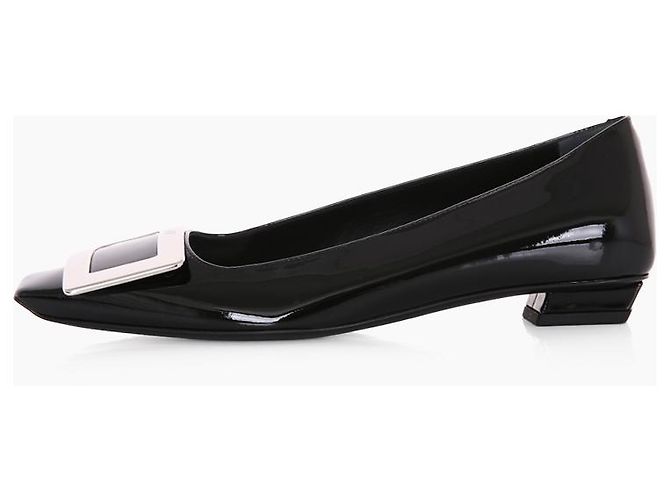 Roger Vivier Décolleté Bell Bivière Black Low Heel Pumps - vista 3