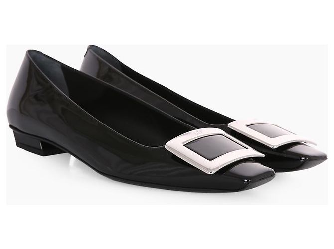 Roger Vivier Décolleté Bell Bivière Black Low Heel Pumps - vista 4