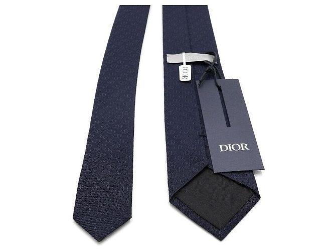 Dior CD Icon Seidenkrawatte Marineblau - Ansicht 5