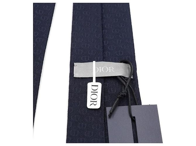 Dior CD Icon Seidenkrawatte Marineblau - Ansicht 6