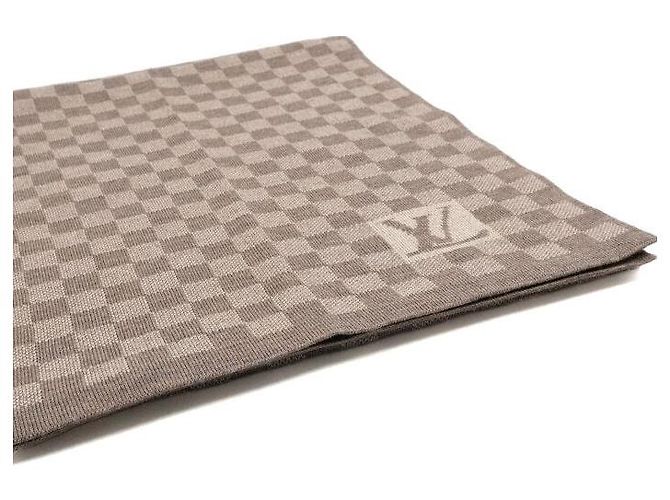 Louis Vuitton Sciarpa Muffler Damier in lana marrone - vista 2