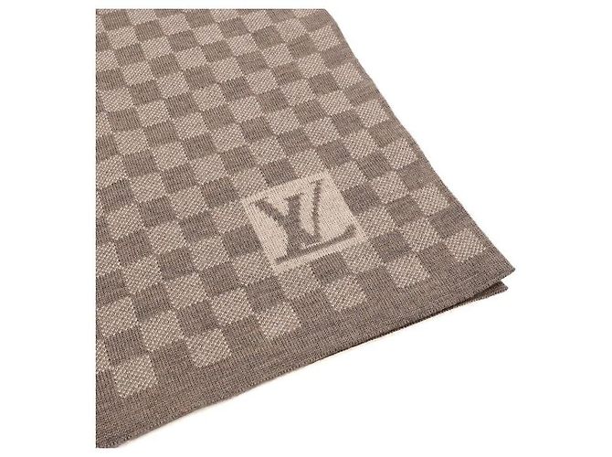 Louis Vuitton Sciarpa Muffler Damier in lana marrone - vista 3