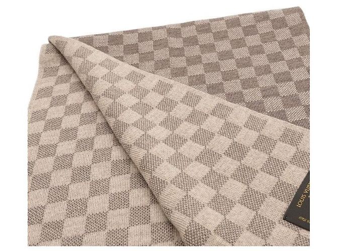 Louis Vuitton Sciarpa Muffler Damier in lana marrone - vista 5