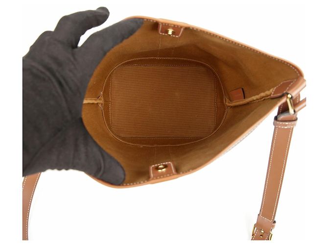 Céline Picca borsa secchiello Trompe in tela e vitello - vista 11