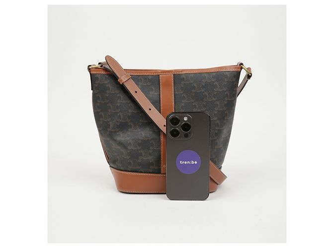 Céline Picca borsa secchiello Trompe in tela e vitello - vista 12