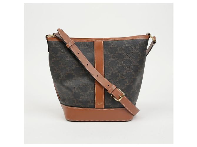 Céline Picca borsa secchiello Trompe in tela e vitello - vista 2