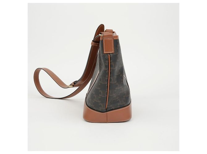 Céline Picca borsa secchiello Trompe in tela e vitello - vista 4