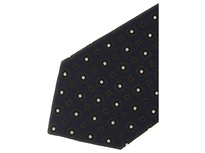 Autre Marque Cravatta SAINT LAURENT in jacquard di seta blu - vista 3
