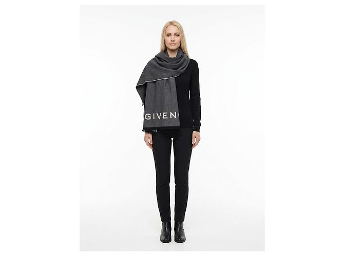 Sciarpa Givenchy in lana grigia - vista 3