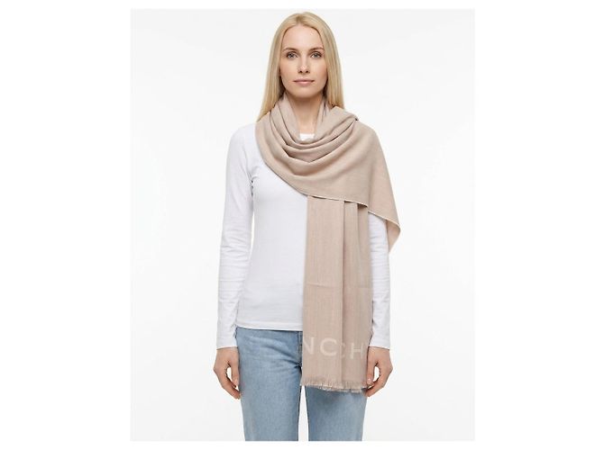 Sciarpa Givenchy in lana e cashmere beige - vista 3