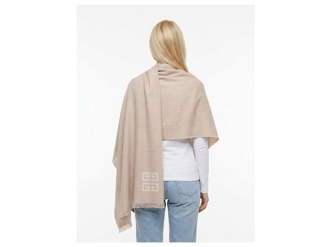 Sciarpa Givenchy in lana e cashmere beige - vista 4