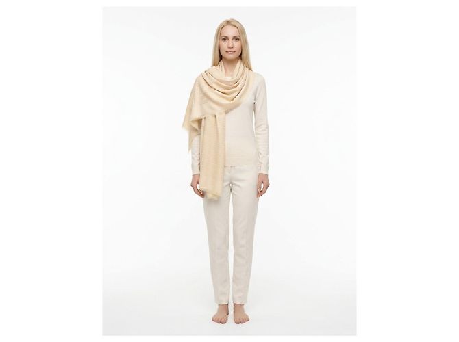 Sciarpa di seta e lana Givenchy Large Square Beige - vista 3