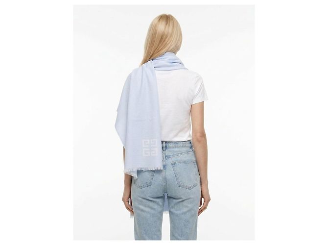 Bufanda Givenchy azul de lana y seda - vista 4