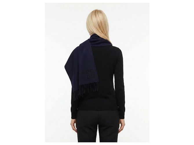 Givenchy Blue Wool Scarf - view 4