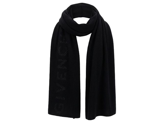 Sciarpa Givenchy nera in lana e cashmere - vista 2