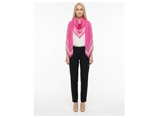 Lenço quadrado grande rosa de lã e seda Givenchy - vista 3