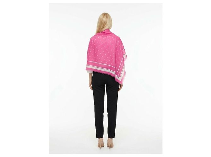 Lenço quadrado grande rosa de lã e seda Givenchy - vista 4