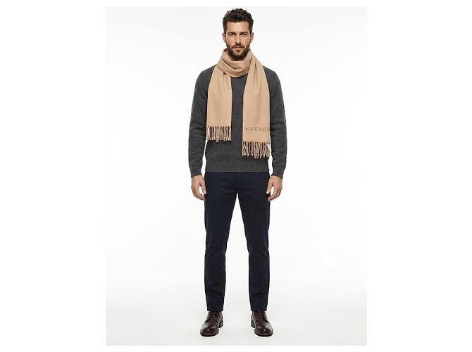 Givenchy Sciarpa in lana vergine beige - vista 3