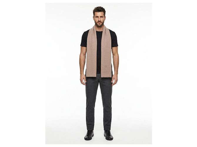 Sciarpa Givenchy in cashmere e lana beige - vista 3