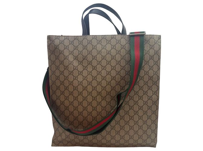 Gucci Supreme Tote Bag Beige - vista 4