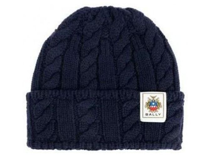 Bally Wool Beanie Blue Merino Wool - view 4