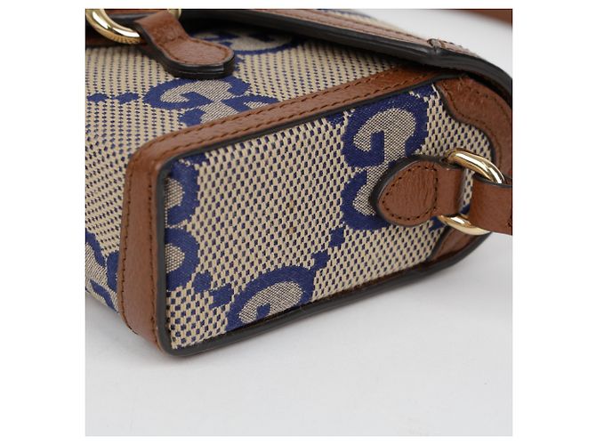 Gucci Borsa a Tracolla Mini Jumbo Horsebit Marrone - vista 10
