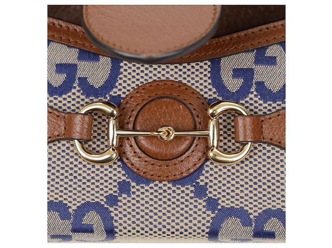 Gucci Borsa a Tracolla Mini Jumbo Horsebit Marrone - vista 14