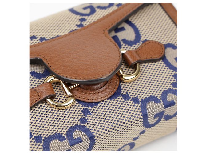Gucci Borsa a Tracolla Mini Jumbo Horsebit Marrone - vista 15
