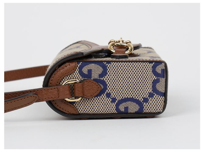 Gucci Borsa a Tracolla Mini Jumbo Horsebit Marrone - vista 5