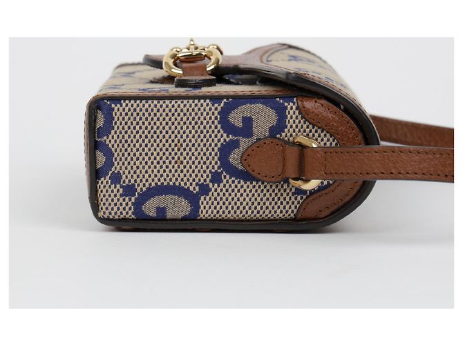 Gucci Borsa a Tracolla Mini Jumbo Horsebit Marrone - vista 6