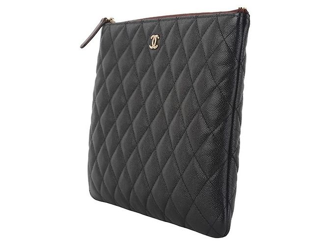 Chanel Caviar Pocket Clutch Gold New Medium - vista 2