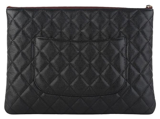 Chanel Caviar Pocket Clutch Gold New Medium - vista 3