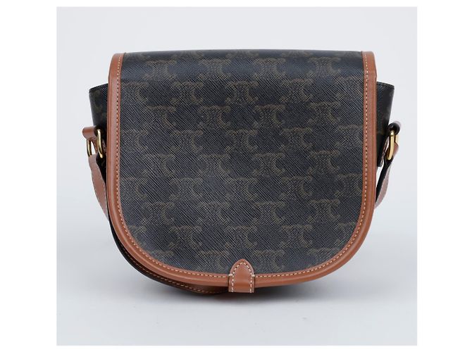 Céline Borsa Tripole Canvas Medium Polka Bag Tan - vista 3