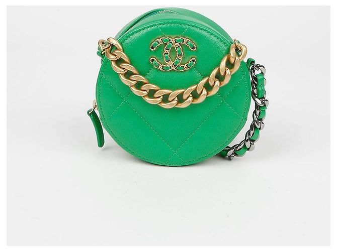 Chanel Runde Mini-Umhängetasche mit Kette - Ansicht 2