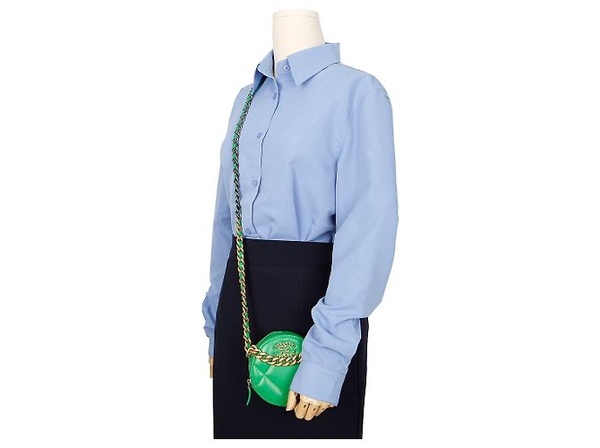 Chanel Runde Mini-Umhängetasche mit Kette - Ansicht 9
