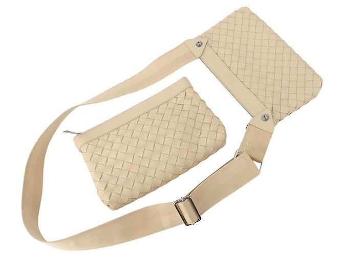 Bottega Veneta Borsa Intrecciato Travertine Duo - vista 4