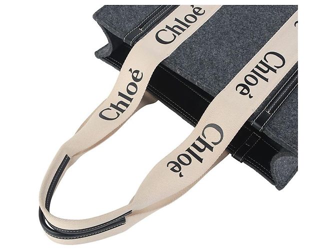 Chloé Borsa Woody Medium Cashmere Gray - vista 4