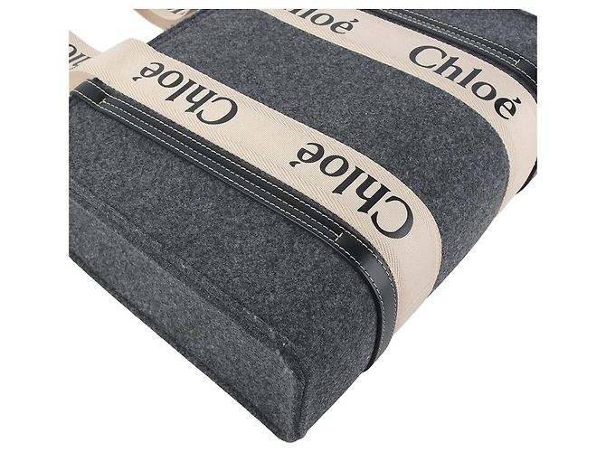 Chloé Borsa Woody Medium Cashmere Gray - vista 5